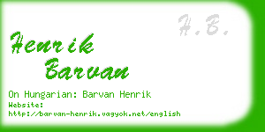 henrik barvan business card